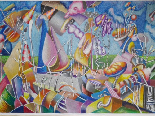 Pastel à l'huile 150 x 100 cm