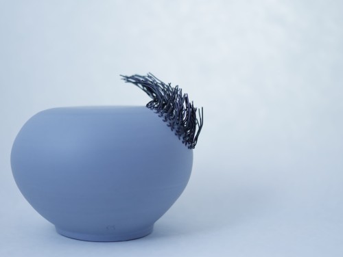 Sculpture en porcelaine - fil de fer - Claire Grosjean