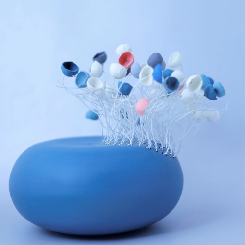 Sculpture en porcelaine - pastilles mobiles - Claire Grosjean